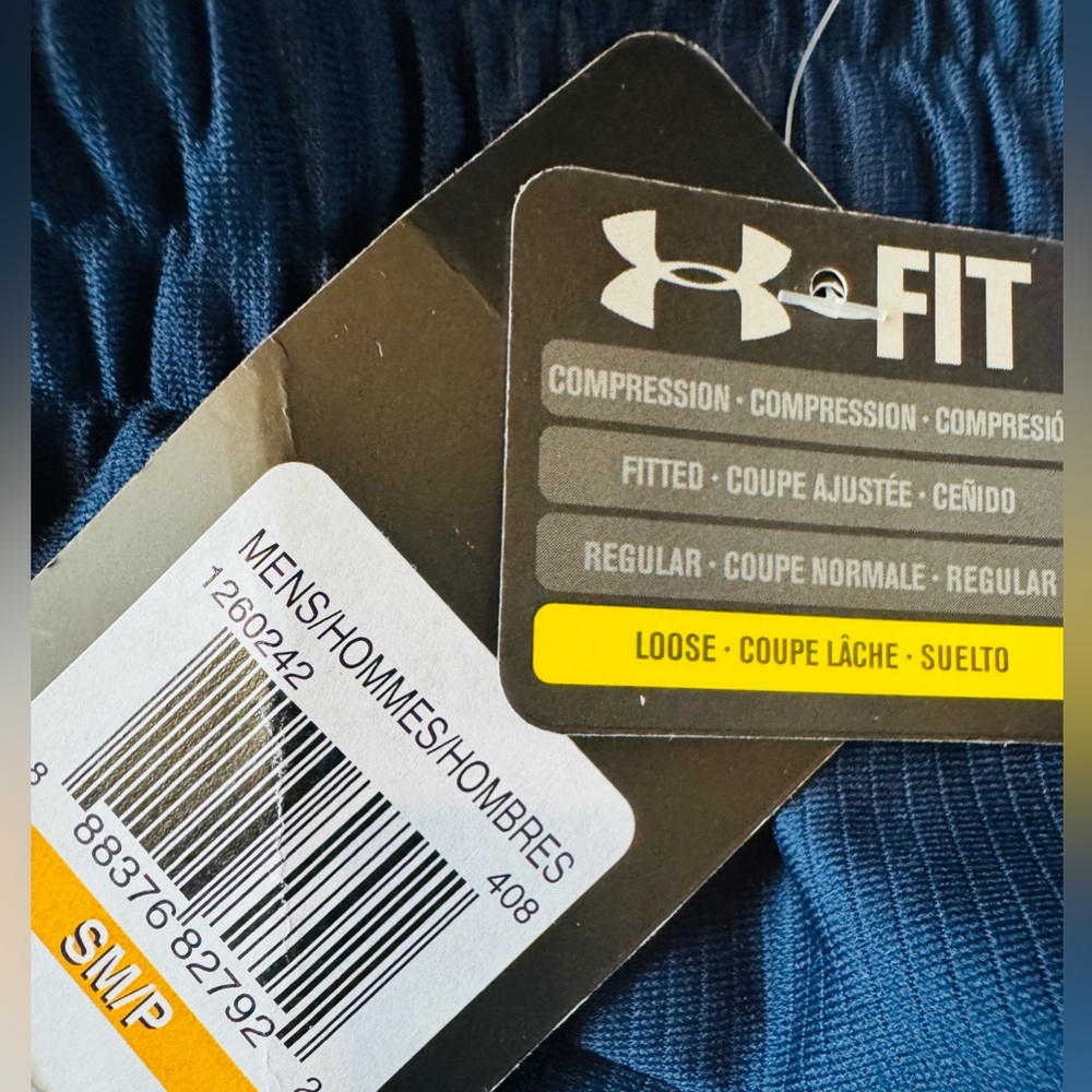 NWT Under Armour Loose Fit Blue and Orange Basketball Shorts - Men’s Small - Picture 2 of 7